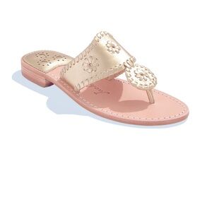 Jack Rogers Flat Sandal in Platinum, size 9.5, beautiful gently worn condition!